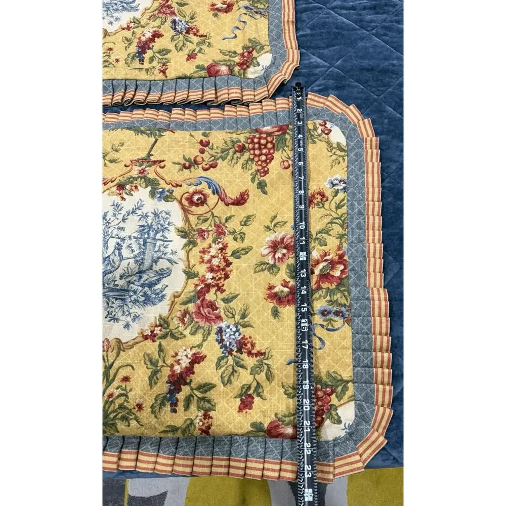 VTG Jane Wilner Rooster French Cottage Toile 7 Piece Duvet Set Shams King